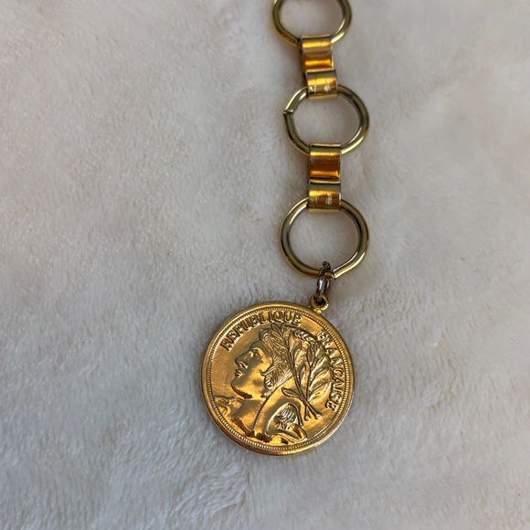 Vintage Gold Coin Chain Belt Republique Francaise - Adjustable - Super Sassy! - Picture 3 of 10